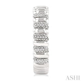 1/10 Ctw Bold Wide Ribbed Single Cut Diamond Fashion Earrings in Sterling Silver